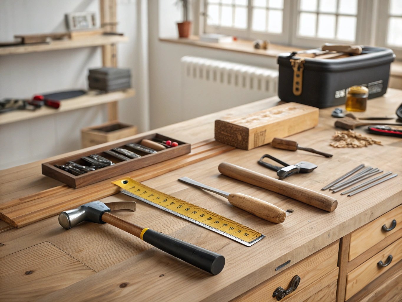 Professionelle Handwerker Werkzeuge - hochwertige Ausstattung für Mauern Putzen und Renovieren